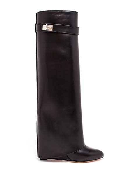 givenchy leather wedge knee boots|givenchy elegant studded boots.